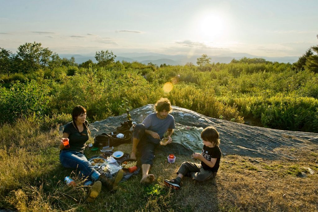 An evening picnic on the top of Putney Mountain in Southern Vermont.