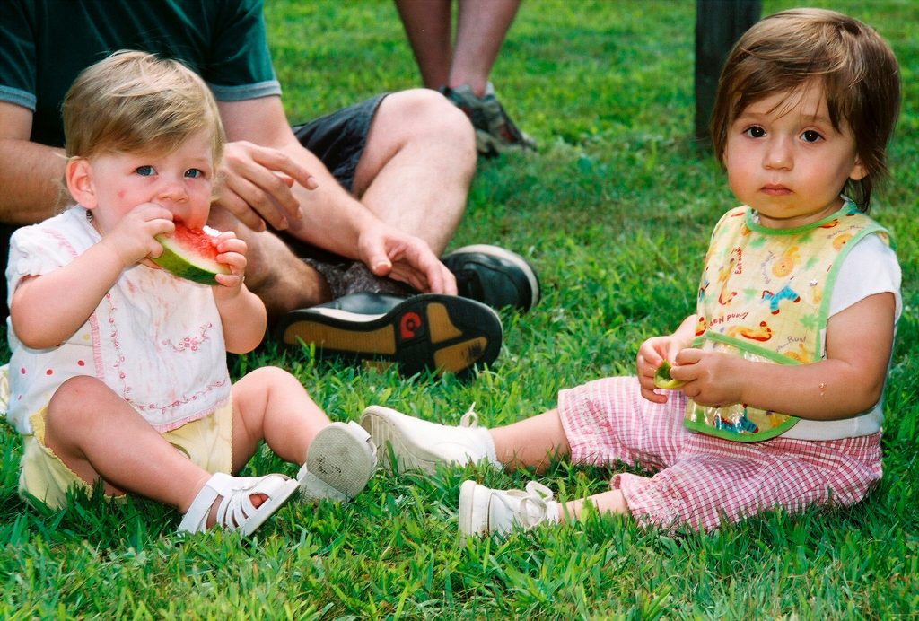 Youngsters enjoying some melon at a picnic in Southern Vermont.