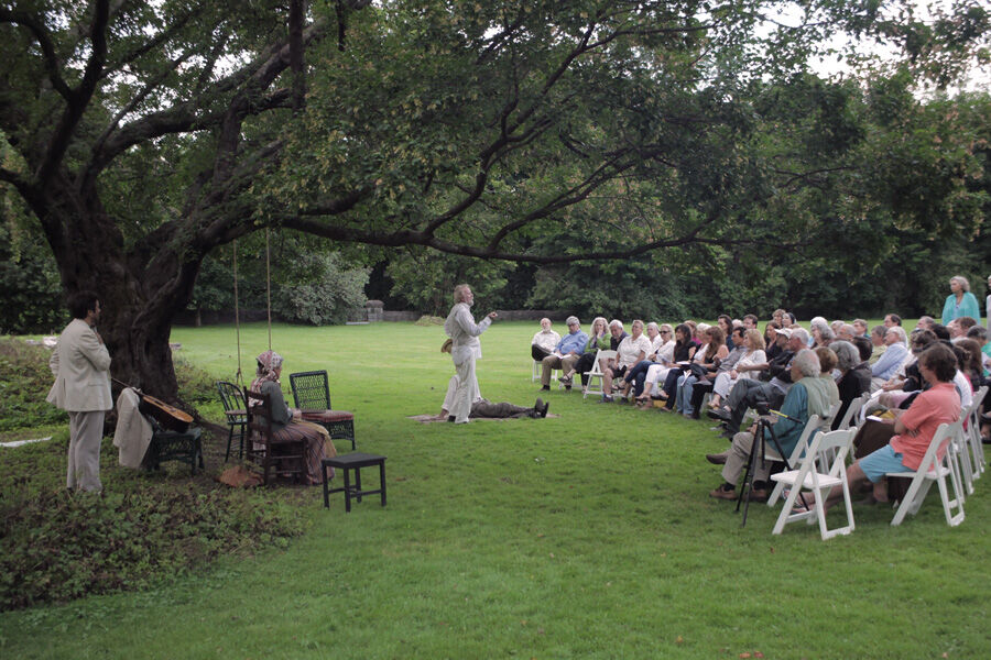 Pictured are scenes from past productions of Living Room Theatre, and communal meals of the cast and crew when housed together for rehearsals and shows-1