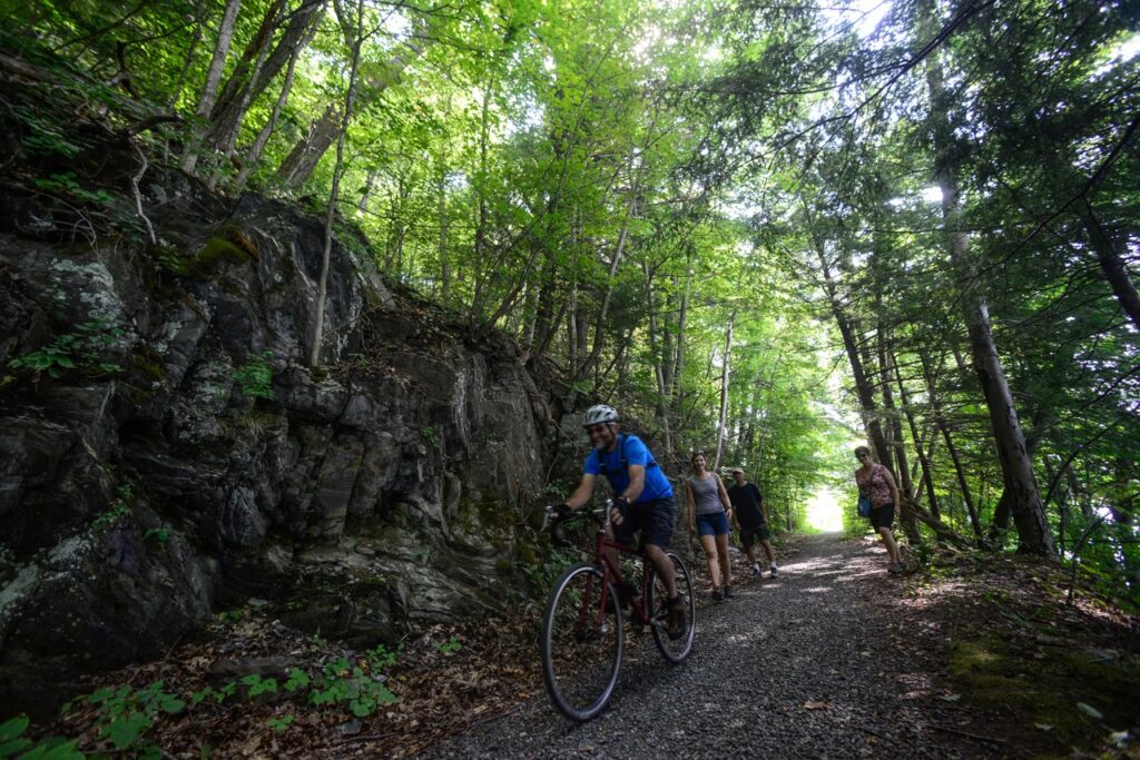 Hikers and bicyclist on the West End Trail enjoy the last few summer days on Tuesday, Sept. 1. Kristopher Radder _ Reformer Staff Large