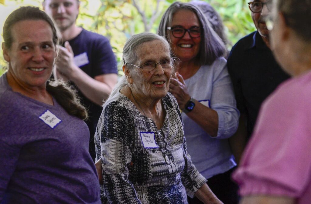 Shirley Squires was honored for her fundraising for the AIDS Project of Southern Vermont